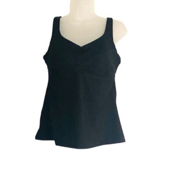 Athleta Bondi Bra Cup Tankini Swim Tank Black UPF 50+ Beach Vacation 32 … - Picture 4 of 11